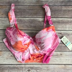 Tommy Bahama Pink Floral Underwire Bikini Top